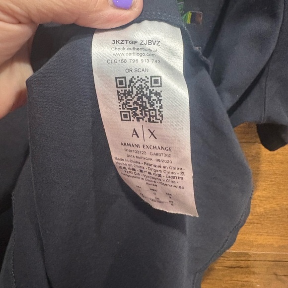 Armani Exchange Black Tee with Vibrant Logo - Picture 4 of 6